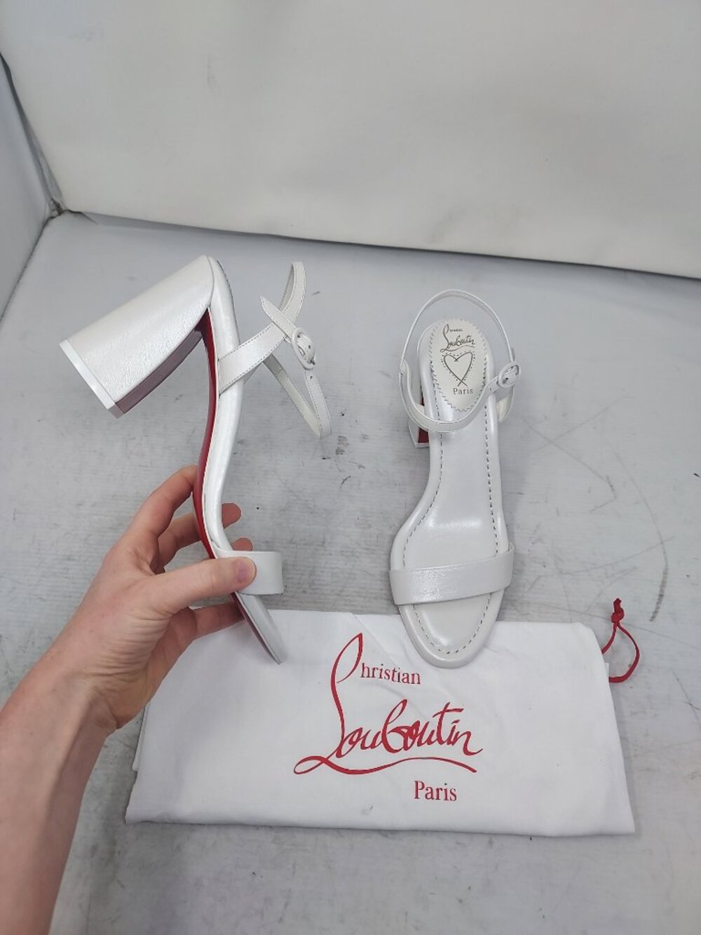 Christian Louboutin White Bridal Wedding Miss Jane Sandal